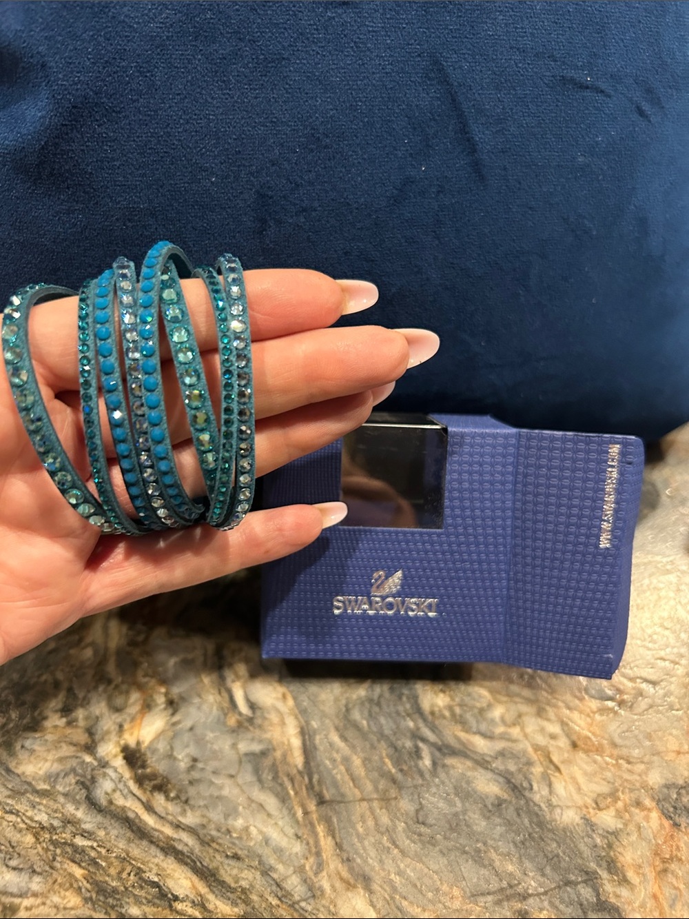 Swarovski Teal and Turquoise Crystal Multiwrap Bracelet
